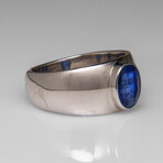 Genuine Kyanite Sterling Silver Men's Ring (Size 10.5)
