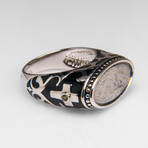Genuine Seymchan Meteorite Ring in Sterling Silver