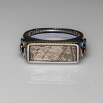 Genuine Seymchan Meteorite Ring in Sterling Silver (Size 10)