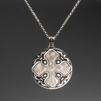 Genuine Muonionalusta Meteorite Cross Pendant (11 grams) with 18" Sterling Silver Necklace