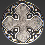 Genuine Muonionalusta Meteorite Cross Pendant (11 grams) with 18" Sterling Silver Necklace