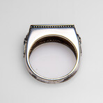 Genuine Seymchan Meteorite Ring in Sterling Silver (Size 10)