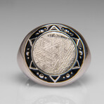 Genuine Seymchan Meteorite Ring in Sterling Silver (Size: 9 3/4)