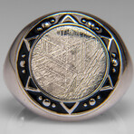Genuine Seymchan Meteorite Ring in Sterling Silver (Size: 9 3/4)