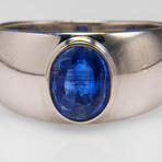 Genuine Kyanite Sterling Silver Men's Ring (Size 10.5)