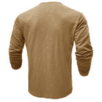 Long-Sleeve Melange Henley // Khaki (S)