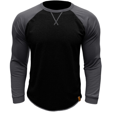 Crewneck Raglan Long-Sleeve T-Shirt // Black + Gray (XS)