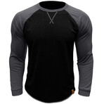 Crewneck Raglan Long-Sleeve T-Shirt // Black + Gray (XS)