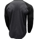Crewneck Raglan Long-Sleeve T-Shirt // Dark Gray + Black (L)