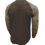 Crewneck Raglan Long-Sleeve T-Shirt // Brown (XL)