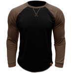 Crewneck Raglan Long-Sleeve T-Shirt // Black + Brown (XS)