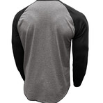 Crewneck Raglan Long-Sleeve T-Shirt // Gray + Black (XS)