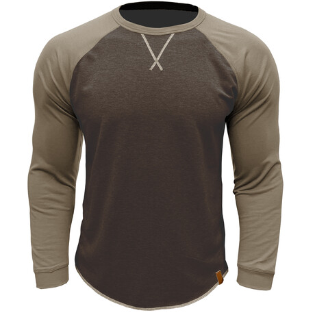 Crewneck Raglan Long-Sleeve T-Shirt // Brown (XS)