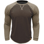 Crewneck Raglan Long-Sleeve T-Shirt // Brown (XL)