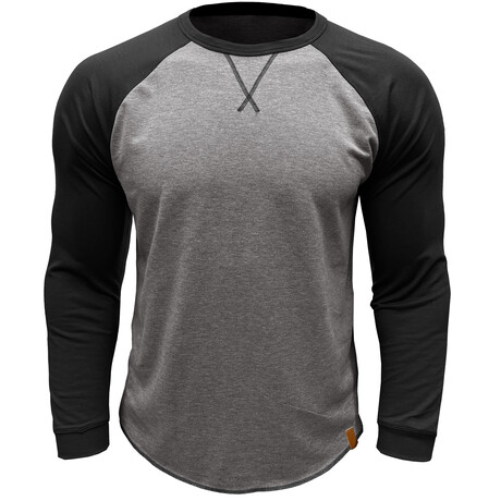 Crewneck Raglan Long-Sleeve T-Shirt // Gray + Black (XS)