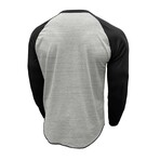 Crewneck Raglan Long-Sleeve T-Shirt // Light Gray + Black (M)