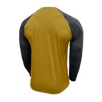 Raglan Long-Sleeve Henley // Yellow + Dark Gray (XS)