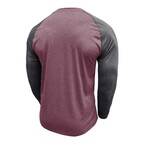 Raglan Long-Sleeve Henley // Dark Red + Dark Gray (XS)