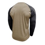 Raglan Long-Sleeve Henley // Khaki + Dark Gray (XS)