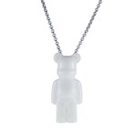 Baccarat X Be@rbrick Crystal + Sterling Silver Bear Pendant Necklace // 16"-18" // White