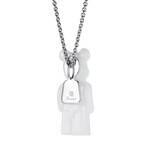 Baccarat X Be@rbrick Crystal + Sterling Silver Bear Pendant Necklace // 16"-18" // White