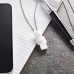 Baccarat X Be@rbrick Crystal + Sterling Silver Bear Pendant Necklace // 16"-18" // White