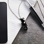 Baccarat X Be@rbrick Crystal + Sterling Silver Bear Pendant Necklace // 16"-18" // Black