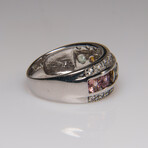 Genuine Tourmaline Gemstone Sterling Silver Ring // Size 7