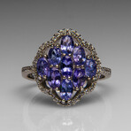 Genuine Tanzanite Gemstone Sterling Silver Ring // Size 8 3/4