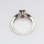 Genuine Garnet Gemstone Sterling Silver Ring // Size 6.5 // v.1