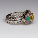 Genuine Gemstone Sterling Silver Ring // Size 6.5