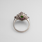 Genuine Rhodolite Gemstone Sterling Silver Ring // Size 8 // v.2