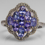 Genuine Tanzanite Gemstone Sterling Silver Ring // Size 8 3/4