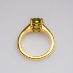 Genuine Peridot Gemstone Sterling Silver Ring // Size 6 3/4