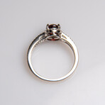 Genuine Garnet Gemstone Sterling Silver Ring // Size 6 3/4