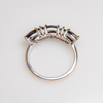 Genuine Garnet Gemstone Sterling Silver Ring // Size 6.5 // v.2