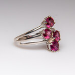 Genuine Ruby Gemstone Sterling Silver Ring // Size 8.5