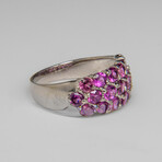 Genuine Rhodolite Gemstone Sterling Silver Ring // Size 8 // v.1