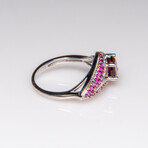 Genuine Garnet with Rhodolite Gemstone Sterling Silver Ring // Size 6