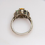 Genuine Gemstone Sterling Silver Ring // Size 6.5