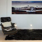 Luxe Hudson Faux Sheepskin Rectangular Rug (Black)