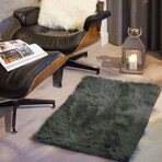 Luxe Hudson Faux Sheepskin Single Rug (Black)