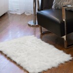 Luxe Hudson Faux Sheepskin Single Rug (Black)