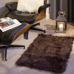 Luxe Hudson Faux Sheepskin Single Rug (Black)