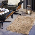 Luxe Hudson Faux Sheepskin Single Rug (Black)