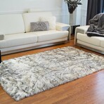 Luxe Hudson Faux Sheepskin Rectangular Rug (Black)