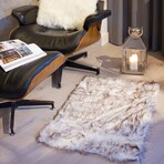 Luxe Hudson Faux Sheepskin Single Rug (Black)