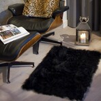 Luxe Hudson Faux Sheepskin Single Rug (Black)