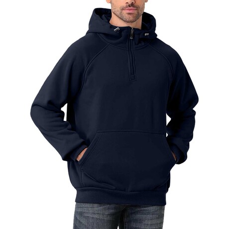 Oversized High Neck Hoodie // Navy Blue (XS)