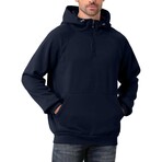Oversized High Neck Hoodie // Navy Blue (L)